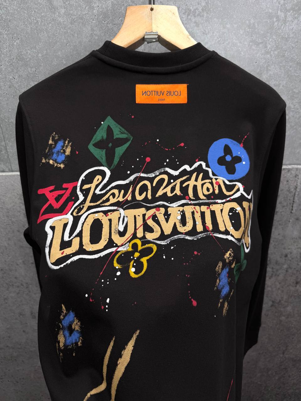 Louis Vuitton Splash Pattern Graphic Crewneck Jumpers Men's Women's in 2 Colors Reps UK Best Quality AAA Replica