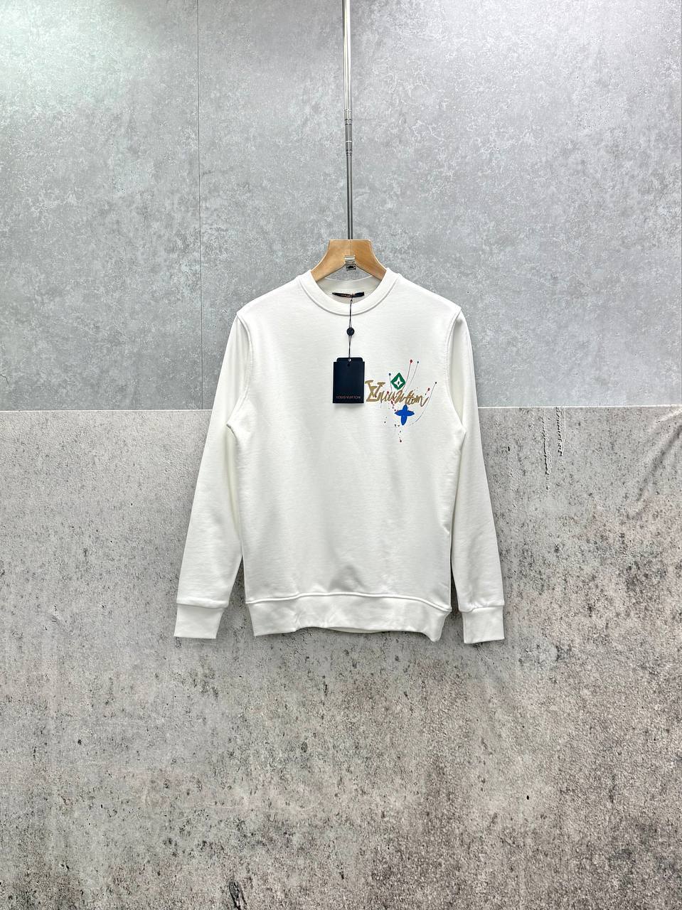 Louis Vuitton Splash Pattern Graphic Crewneck Jumpers Men's Women's in 2 Colors Reps UK Best Quality AAA Replica