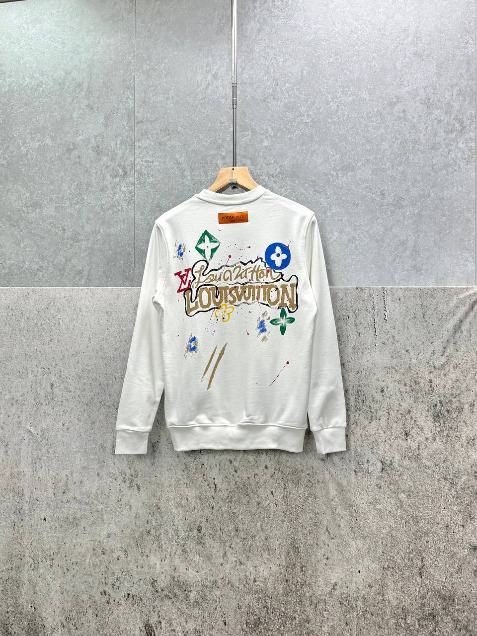 Louis Vuitton Splash Pattern Graphic Crewneck Jumpers Men's Women's in 2 Colors Reps UK Best Quality AAA Replica