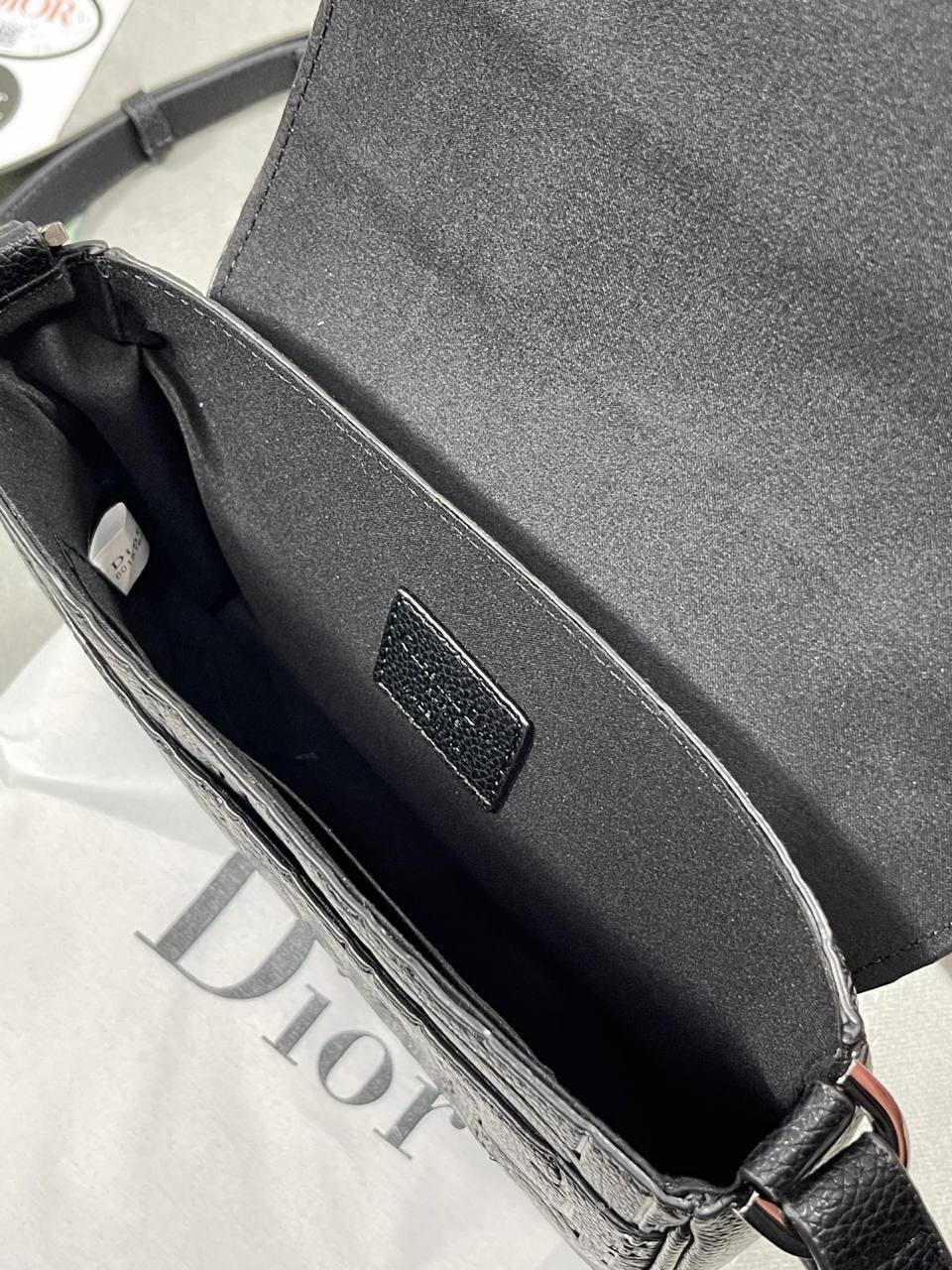 Dior Small Saddle Messenger Men's Bag with Flap in Black Color Reps Sale UK Best Quality AAA Replica