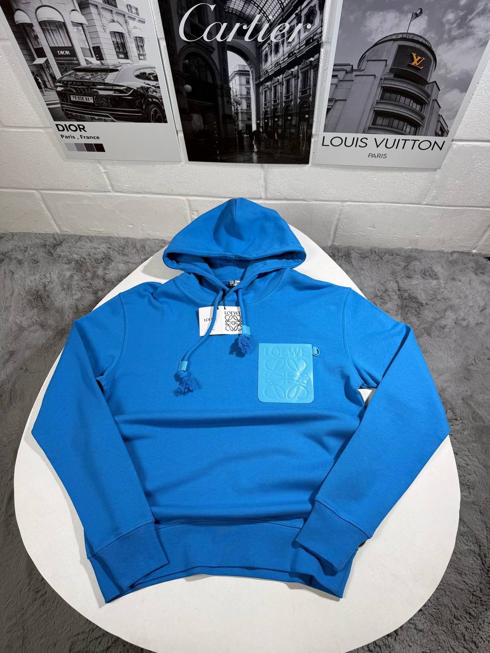 Loewe Leather Patch Pocket on Chest Hoodie Men's Women's in 2 Colors Reps UK Best Quality Sale AAA Replica