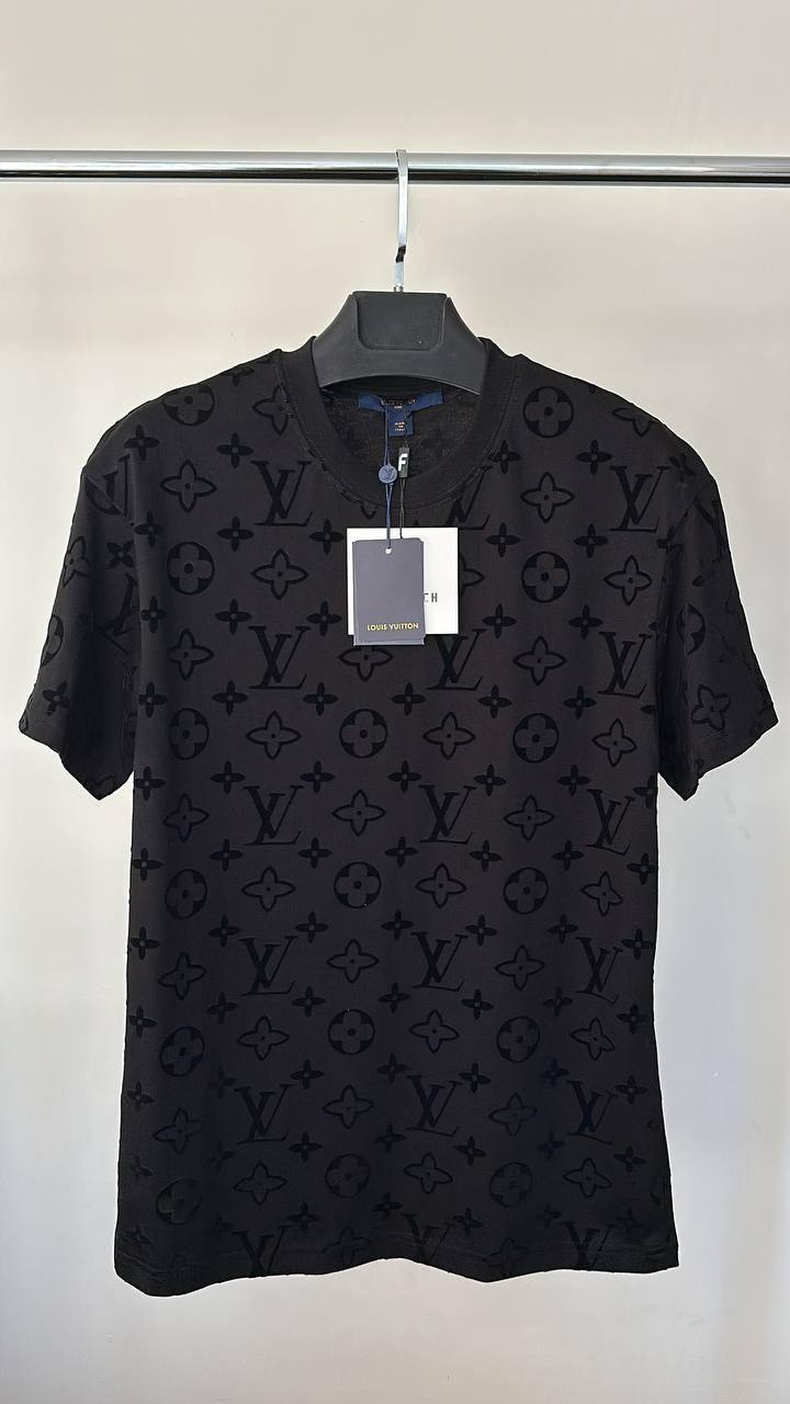 Louis Vuitton Embossed Cotton Jersey Logo Men's Women's T-Shirts in 2 Colors Reps UK Best Quality AAA Replica