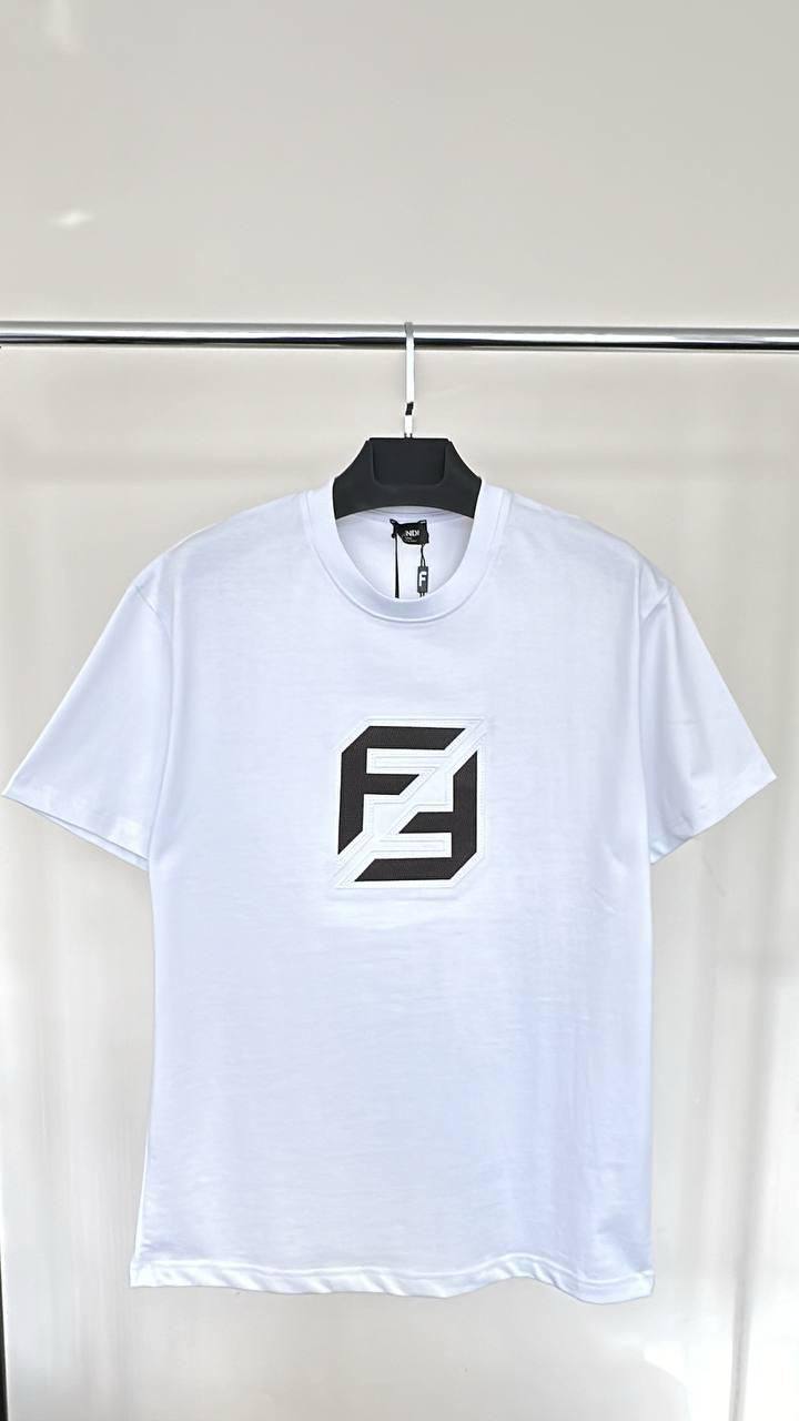 Fendi FF Logo Cotton Crewneck Men's Women's T-Shirts in 2 Colors Reps UK Best Quality AAA Replica