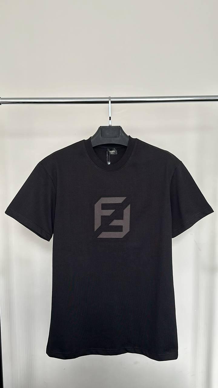 Fendi FF Logo Cotton Crewneck Men's Women's T-Shirts in 2 Colors Reps UK Best Quality AAA Replica