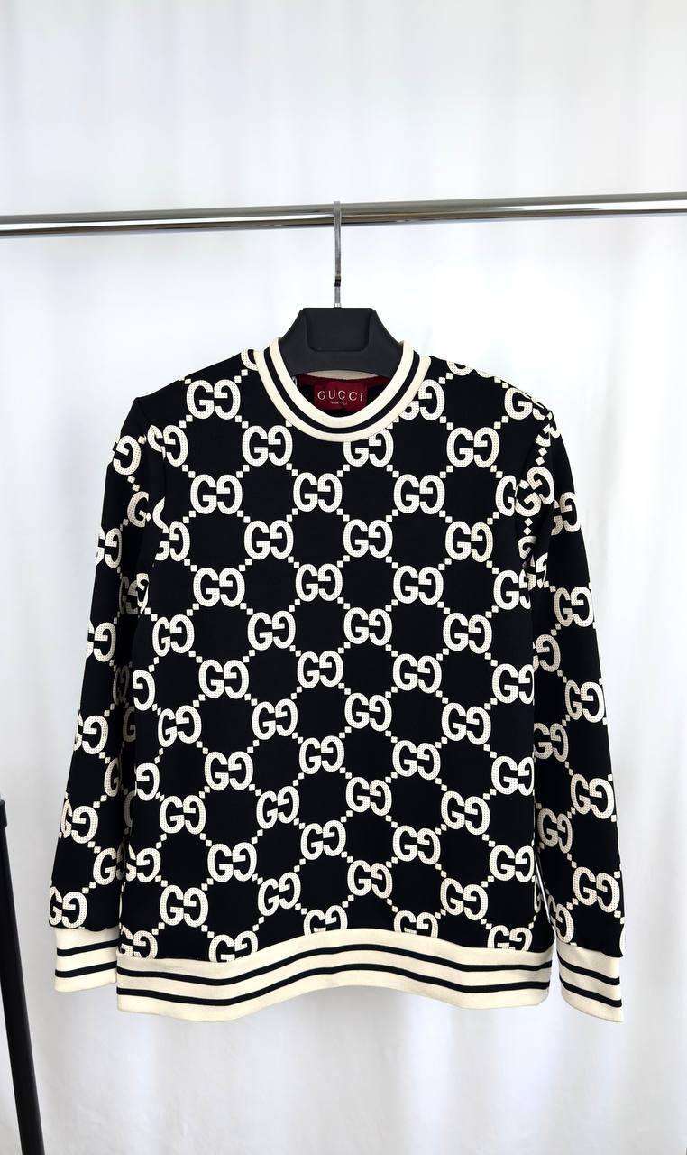 Gucci GG Wool Bouclé Jacquard Men's Women's Jumper in Black Color Reps UK Best Quality AAA Replica