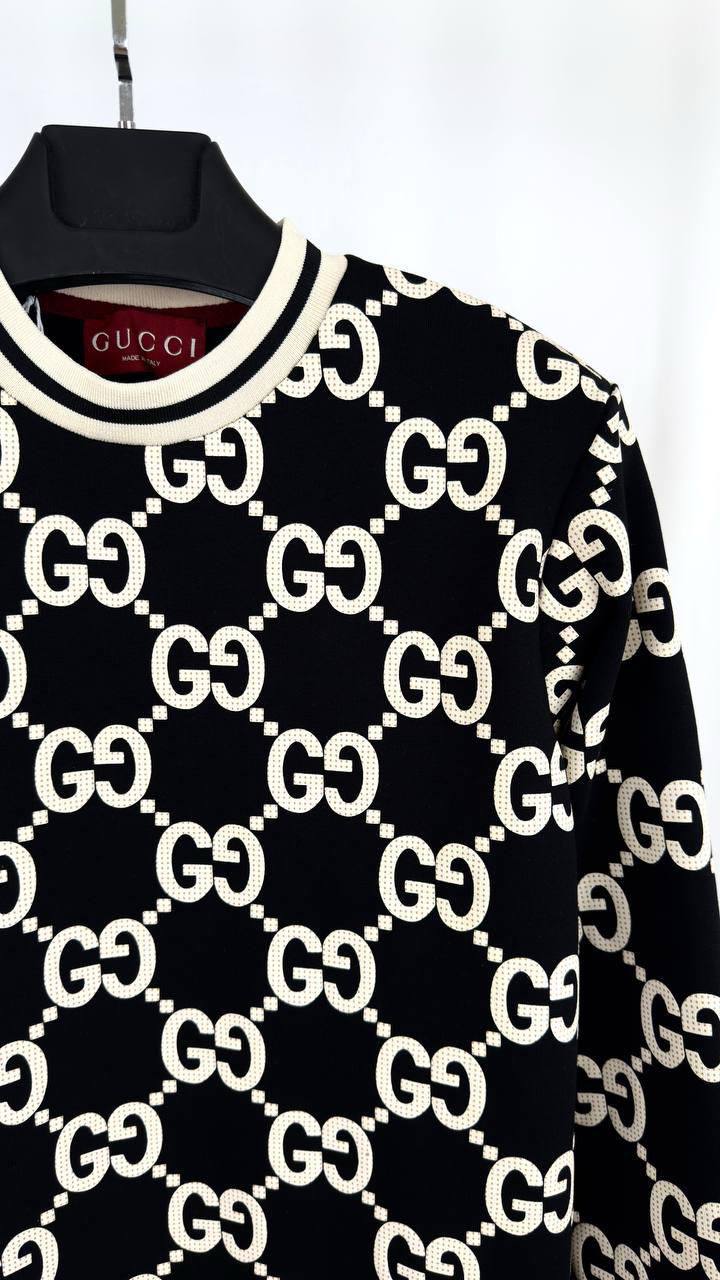 Gucci GG Wool Bouclé Jacquard Men's Women's Jumper in Black Color Reps UK Best Quality AAA Replica