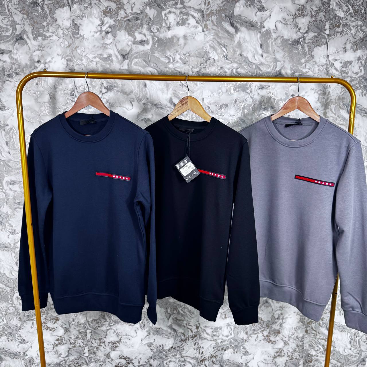 Prada Stretch-Woven Recycled Polyester Logo Patch Men's Women's Jumper in Different Colors Reps UK Best Quality AAA Replica