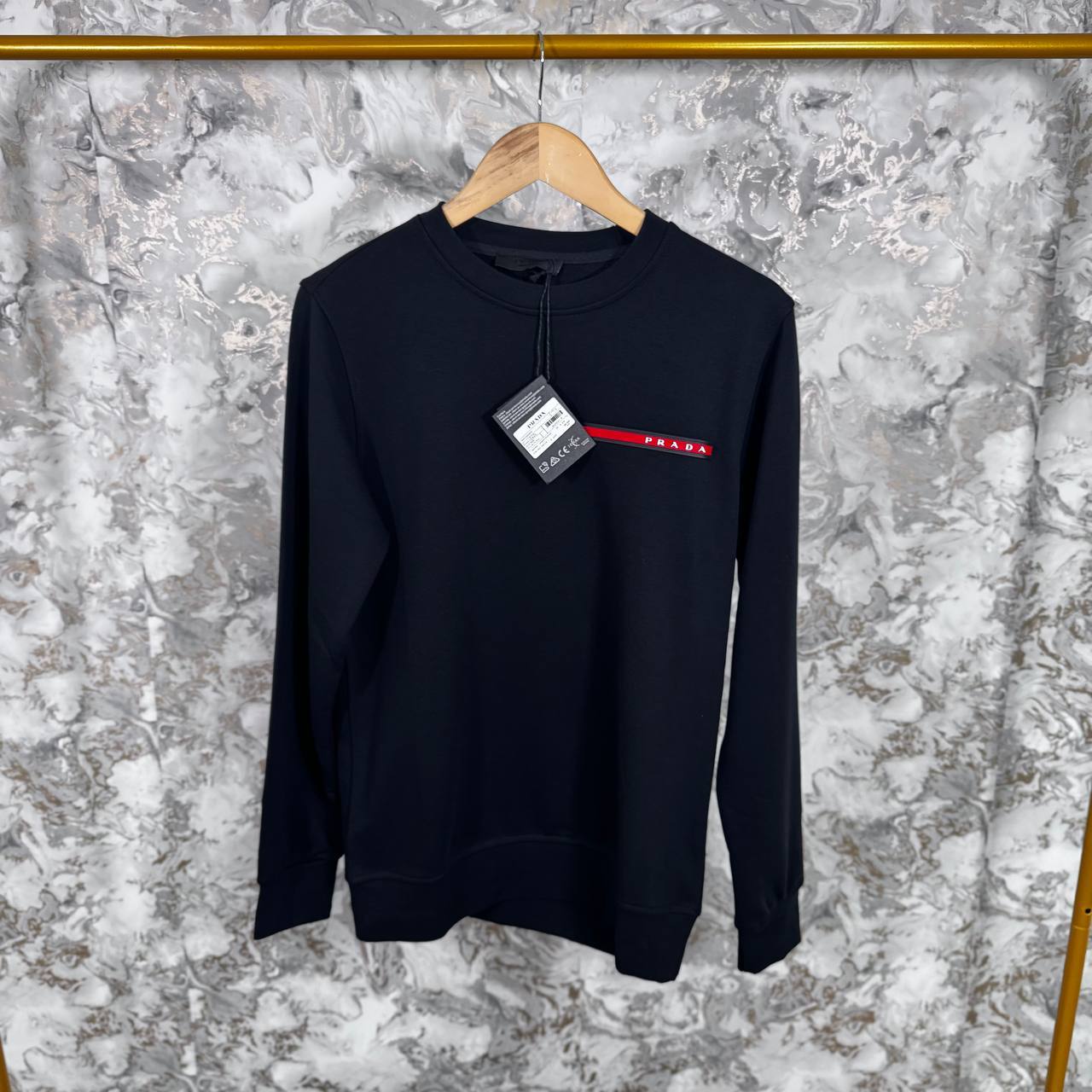 Prada Stretch-Woven Recycled Polyester Logo Patch Men's Women's Jumper in Different Colors Reps UK Best Quality AAA Replica