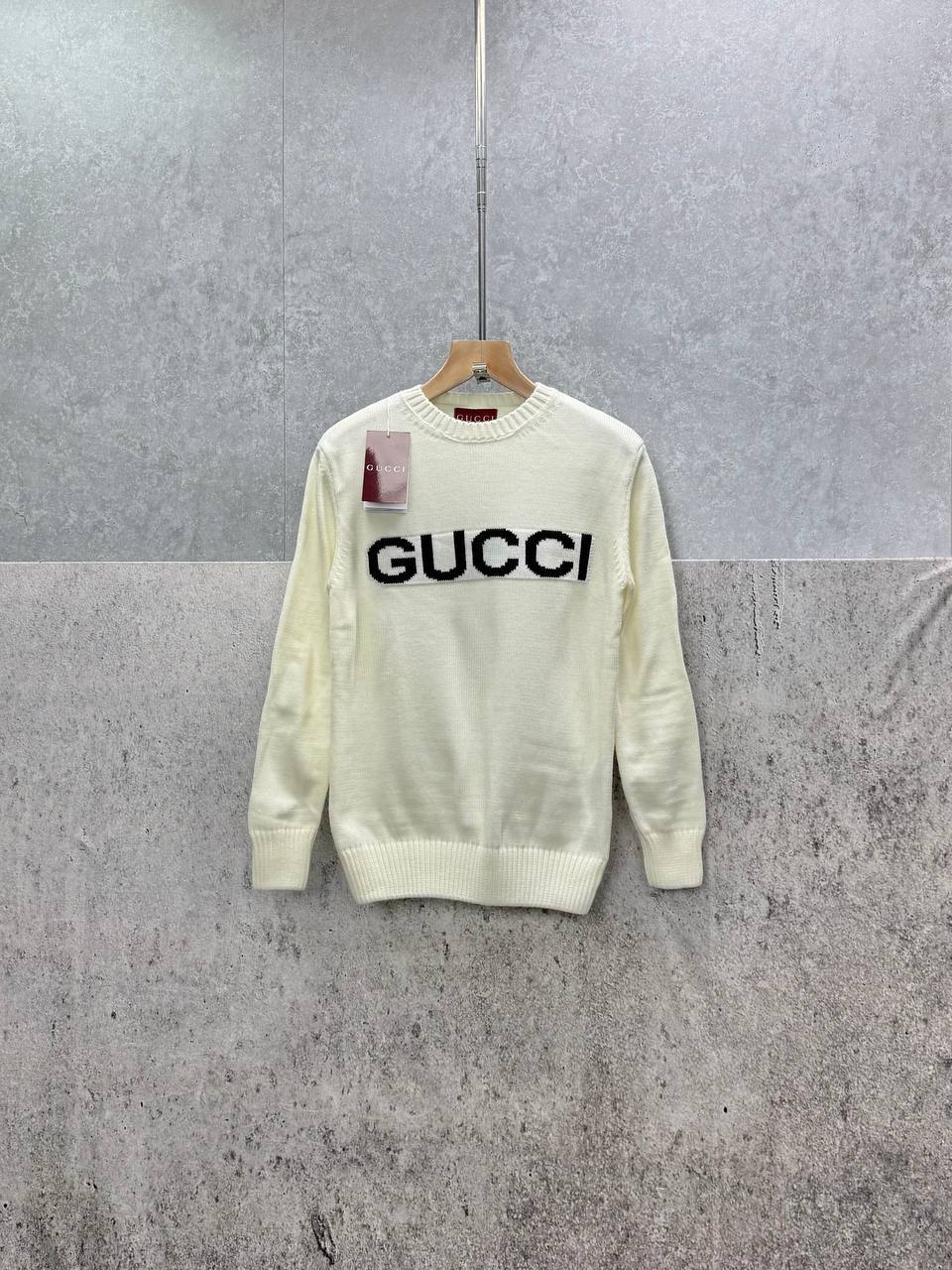 Gucci Crewneck Logo-Embroidered Wool Men's Women's Jumper in 2 Colors Reps UK Best Quality AAA Replica
