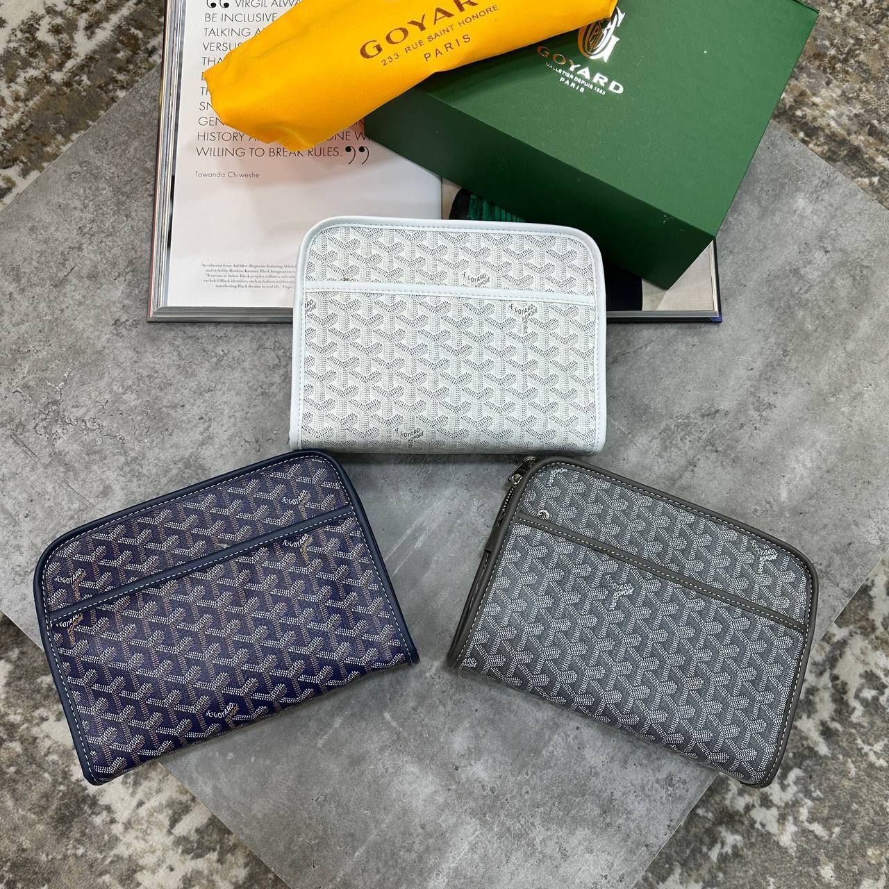 Goyard Jouvence MM Toiletry Bag Goyardine Canvas in Multiple Colors Reps Best Quality AAA Replica