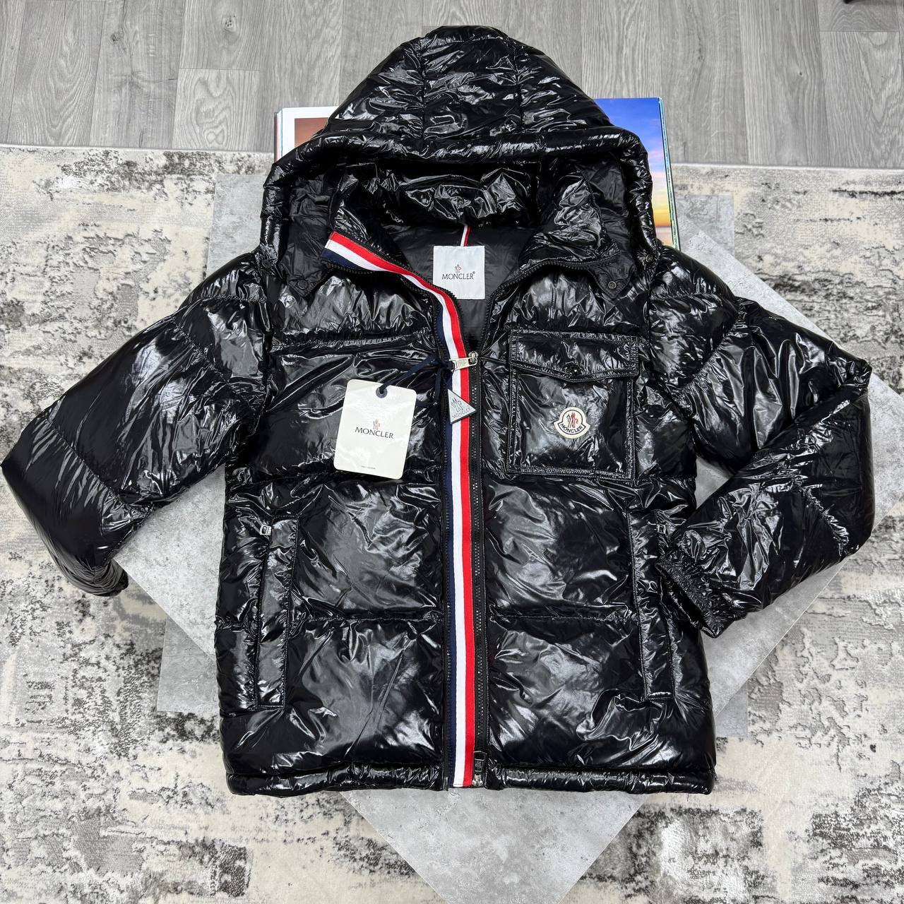 Moncler Black Montbeliard Hooded Short Down Puffer Jacket Reps Sale UK Best Quality AAA Replica