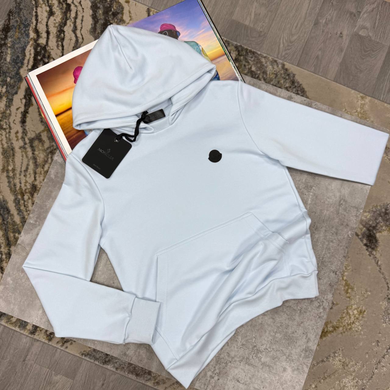 Moncler Black Logo Patch Cotton Hoodie Men's Women's in Different Colors Reps UK Best Quality Sale AAA Replica