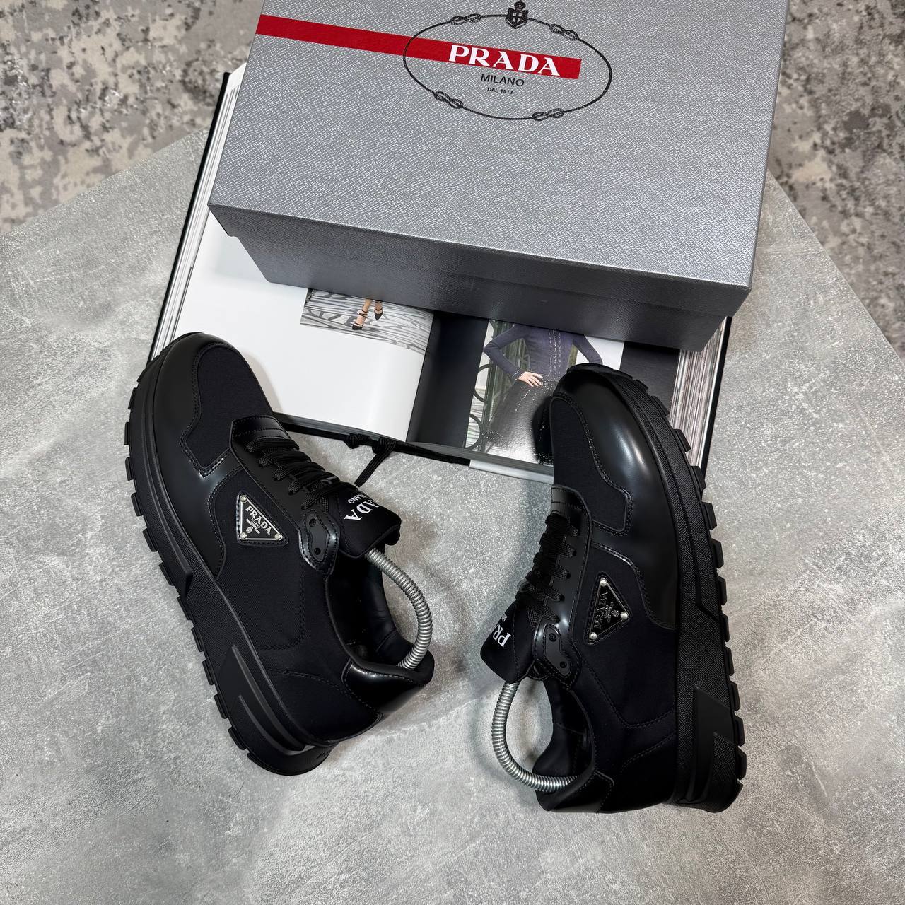 Prada Re-Nylon Prax 1 Sneakers Men's in Black Color Reps Sale UK Best Quality AAA Replica