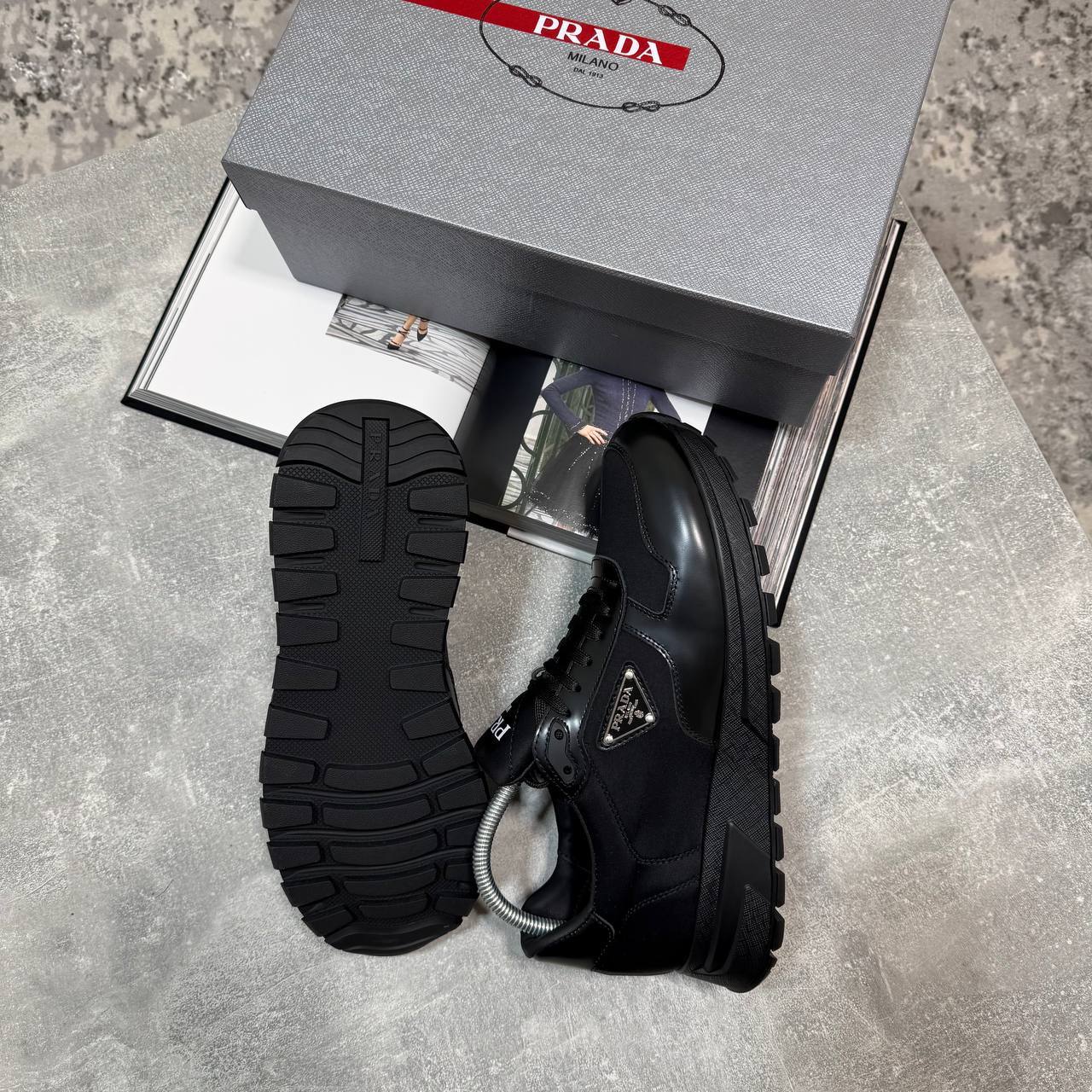 Prada Re-Nylon Prax 1 Sneakers Men's in Black Color Reps Sale UK Best Quality AAA Replica