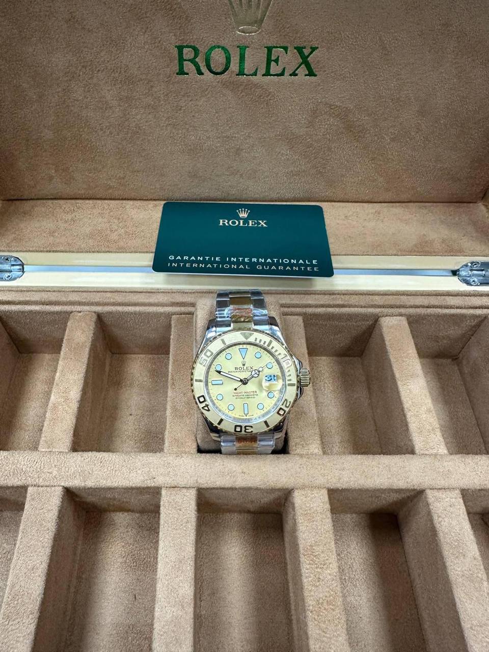 Rolex Yacht-Master 35 Men's Watch with Stainless Steel Champagne Dial Two Tone Bracelet UK Replica AAA Best Quality Reps