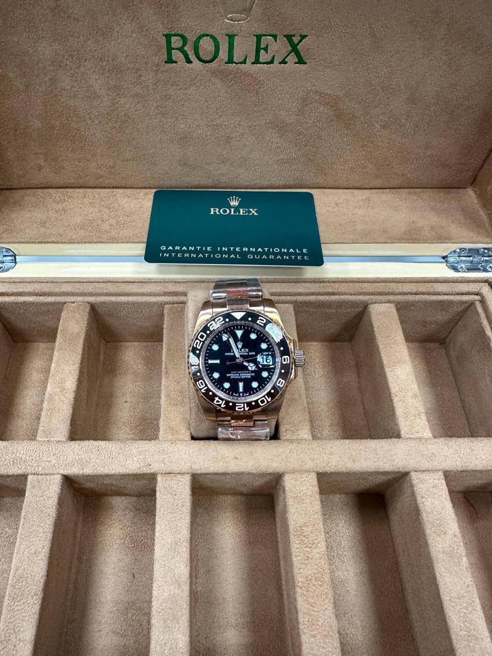 Rolex GMT-Master II Rose Gold Bracelet & Black Dial Men's Watch UK Replica AAA Best Quality Reps