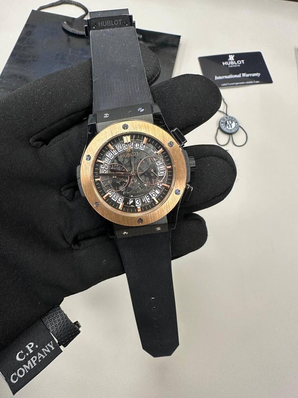 Hublot Big Bang Chronograph Men's Watch with Rose Gold Case & Black Rubber Strap UK Replica AAA Best Quality Reps
