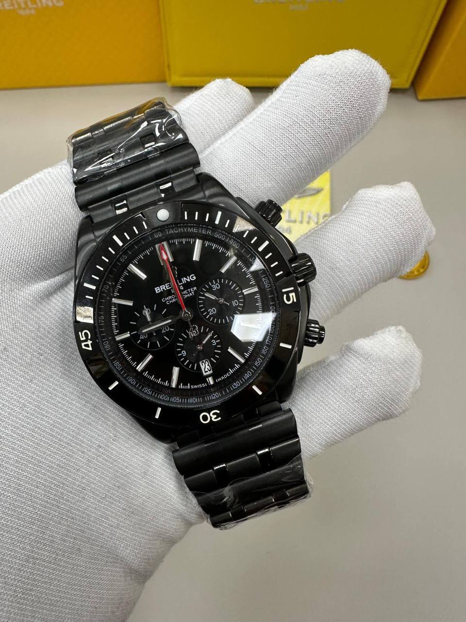 Breitling Chronomat Men's Watch with Black Dial & Black Steel Bracelet UK Best Quality Reps AAA Replica