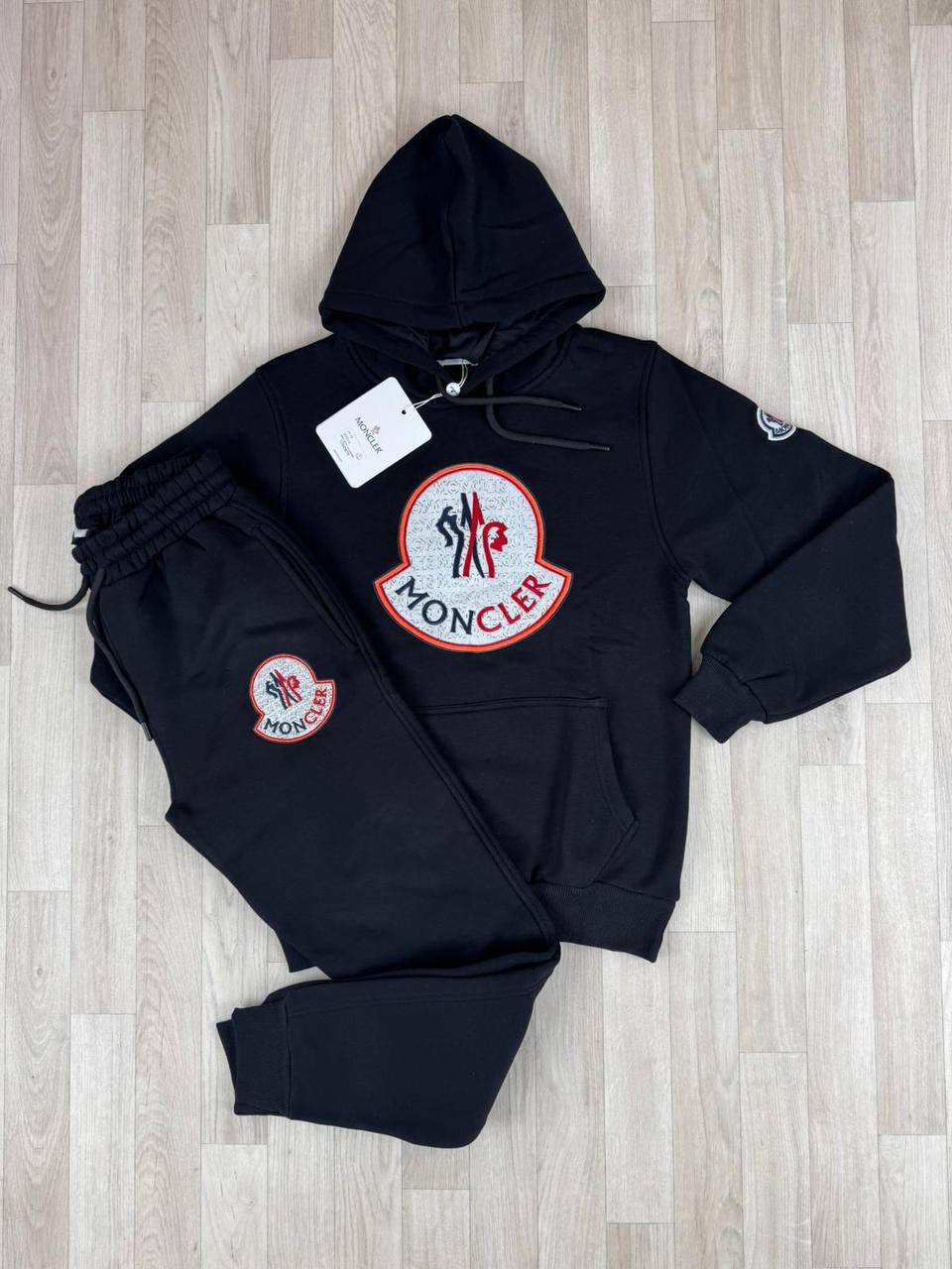 Moncler Big Logo Tracksuit in Black Color Men's Reps Sale UK Best Quality AAA Replica