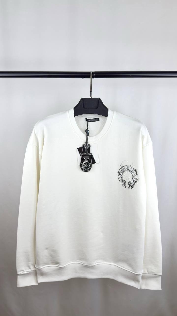 Chrome Hearts Smoke Effect Graphic Horseshoe Crewneck Hoodie Men's Women's in 2 Colors Reps Sale UK Best Quality AAA Replica