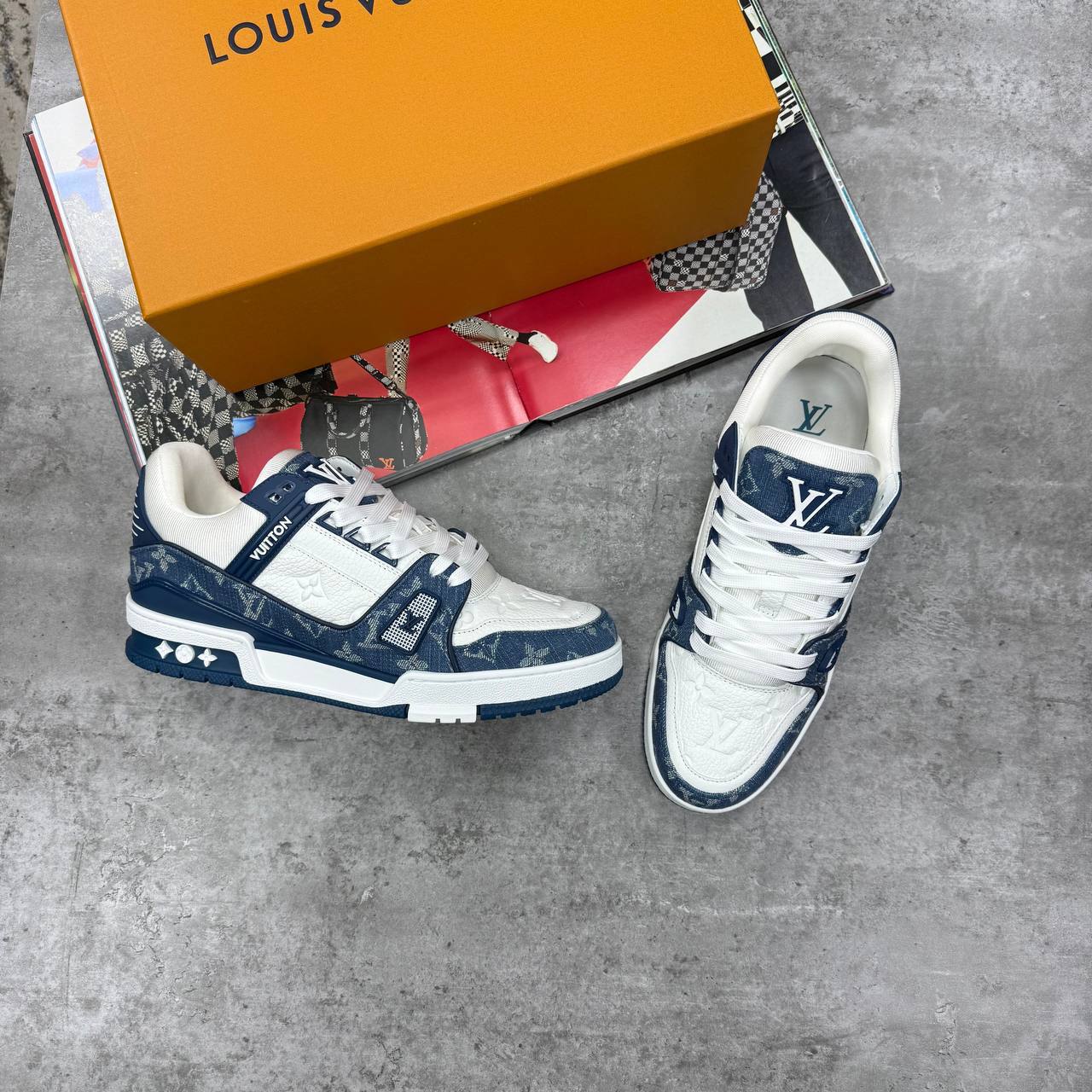 Louis Vuitton LV Men's Trainers Monogram Denim in Different Colors Reps UK Best Quality AAA Replica