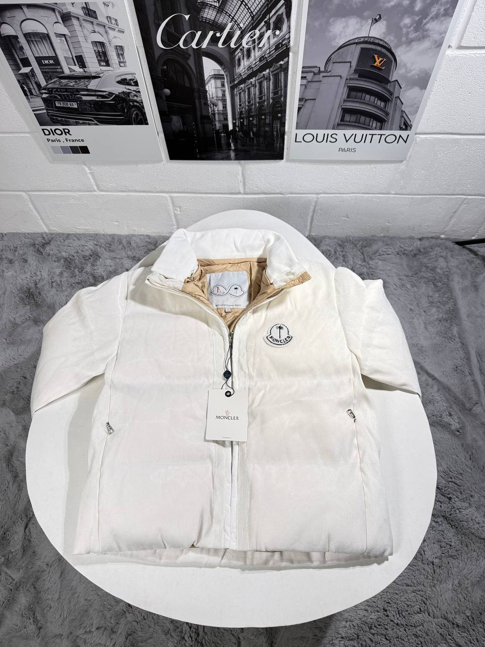 Moncler Maya 70 by Palm Angels Jackets Men's Women's in White Color Reps UK Sale Best Quality AAA Replica