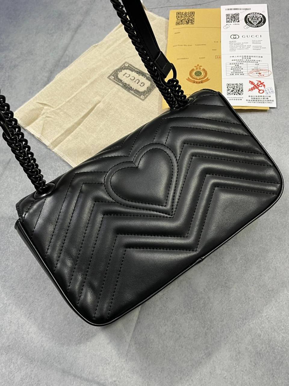 Gucci GG Marmont Shoulder Bag in Black Leather For Women's in 2 Sizes Reps Best Quality AAA Replica
