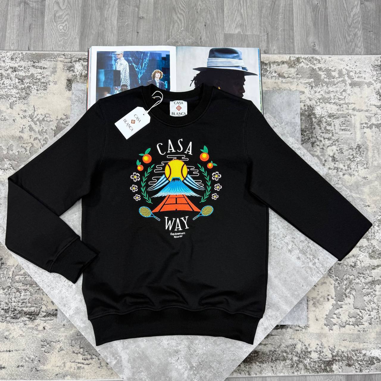 Casablanca "Casa Way" Mountain Artwork Graphic-Print Organic Cotton Crewneck Men's Women's Jumper in 2 Colors Reps UK Best Quality AAA Replica