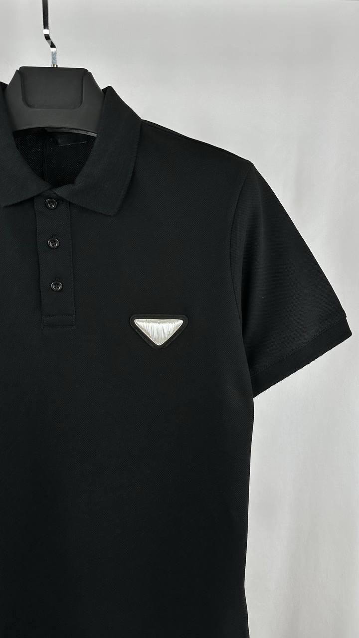 ⁠Prada Triangle-Logo Cotton Piqué Polo Shirts Men's in 2 Colors Reps Sale UK Sale Best Quality AAA Replica