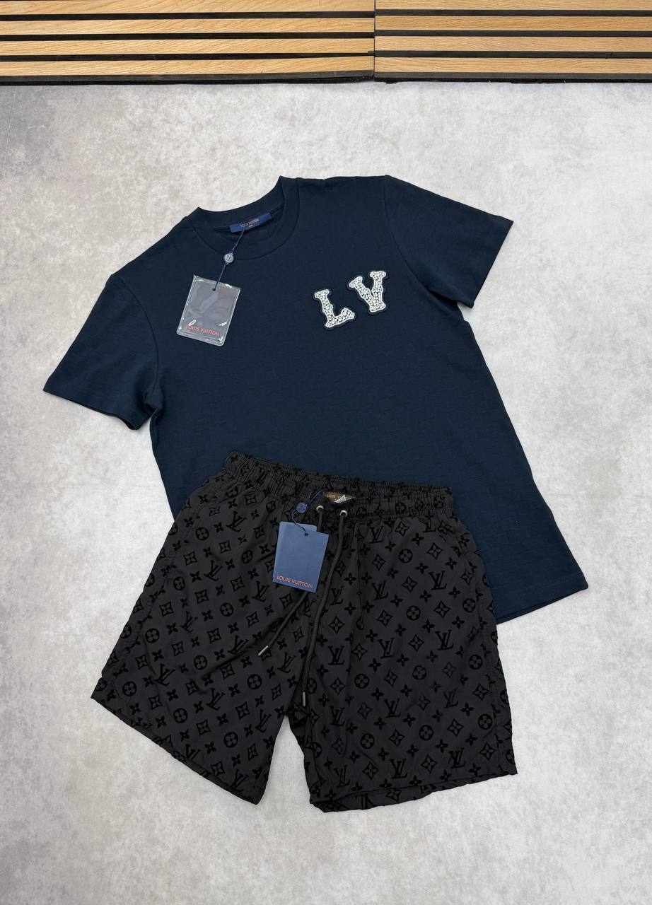 Louis Vuitton Organic Cotton Embellished Short-Sleeved T-Shirts & Shorts Set in Different Colors Men's Reps Sale UK Best Quality AAA Replica