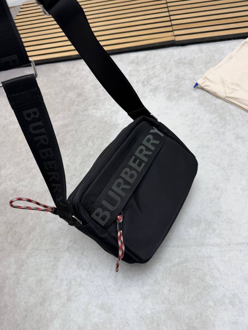 Burberry Nylon Logo Detail Crossbody Bag Black Crossbody Men's Bag Reps Sale UK Best Quality AAA Replica