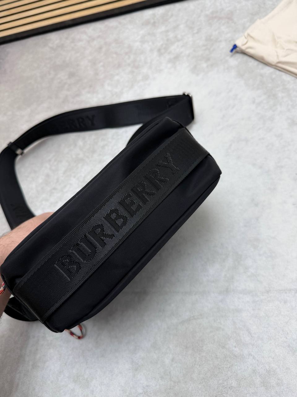 Burberry Nylon Logo Detail Crossbody Bag Black Crossbody Men's Bag Reps Sale UK Best Quality AAA Replica