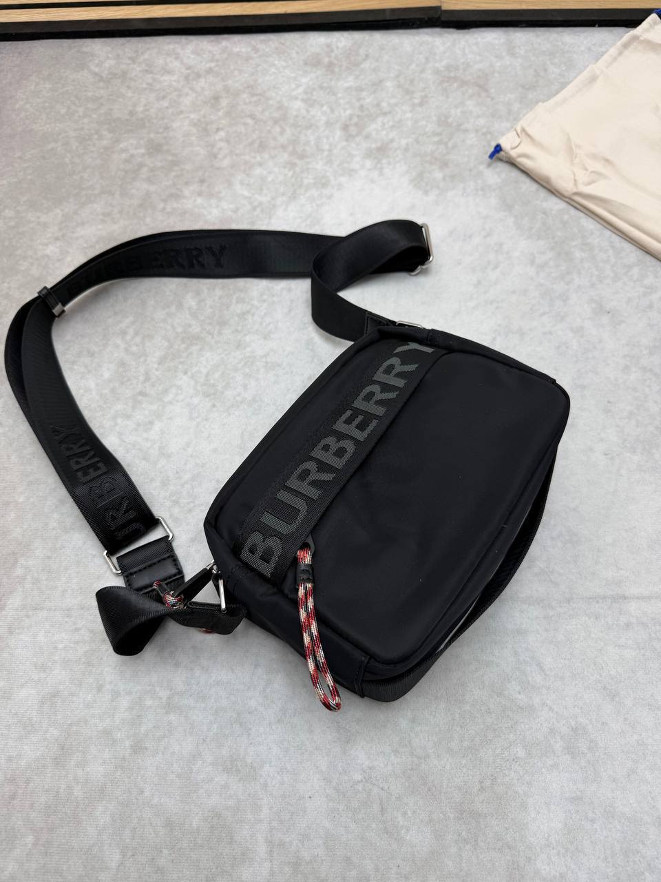 Burberry Nylon Logo Detail Crossbody Bag Black Crossbody Men's Bag Reps Sale UK Best Quality AAA Replica