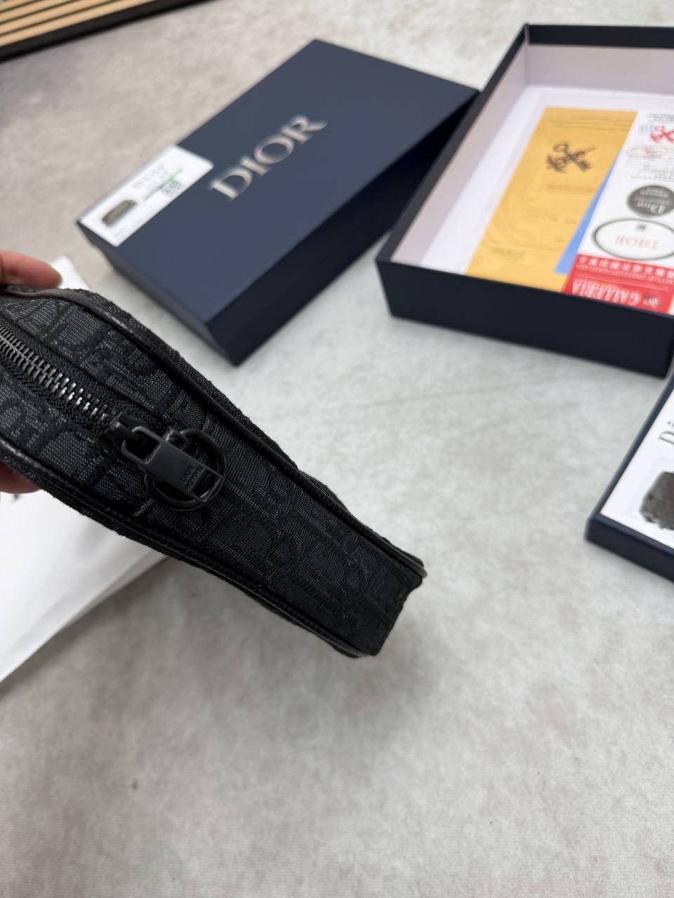 Dior Oblique Jacquard Black Saddle Triple Pouch Messenger Men's Bag Reps Sale UK Best Quality AAA Replica