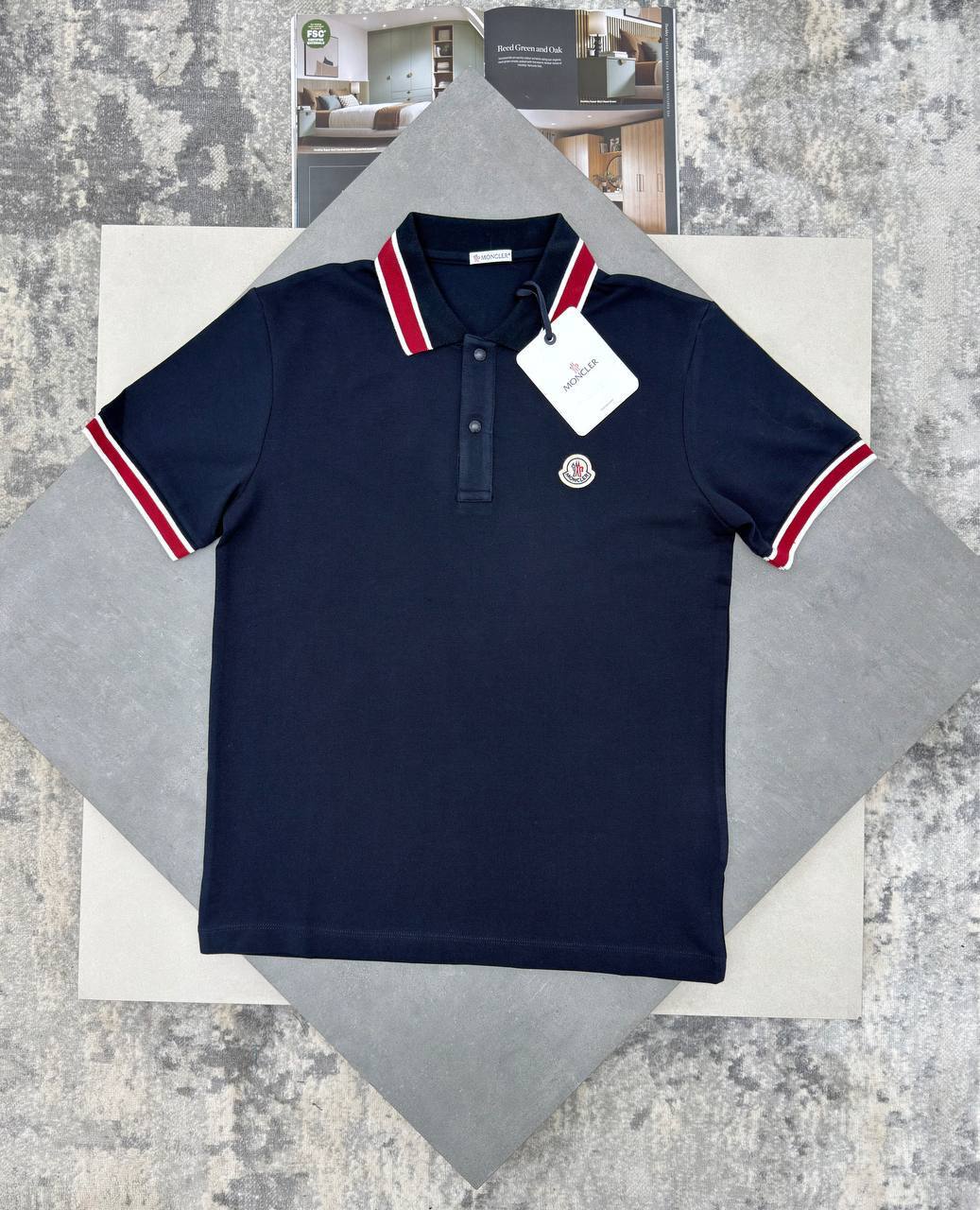 Moncler Logo Tricolour-Trimmed Cotton Piqué Polo Shirts Men's in Different Colors Reps UK Best Sale Quality AAA Replica