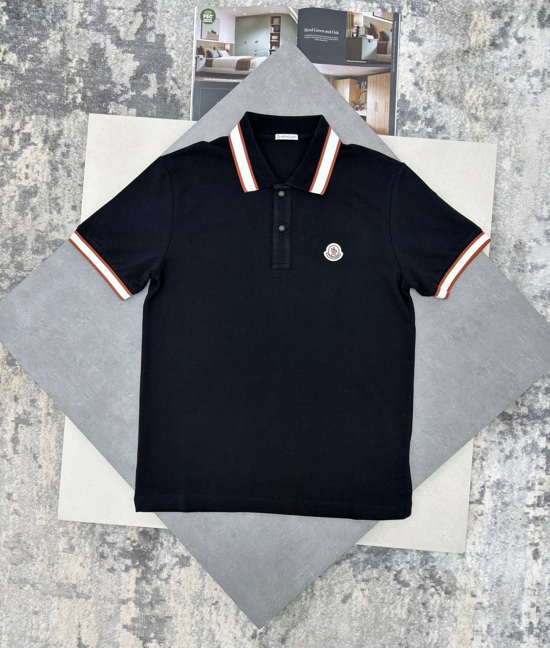 Moncler Logo Tricolour-Trimmed Cotton Piqué Polo Shirts Men's in Different Colors Reps UK Best Sale Quality AAA Replica