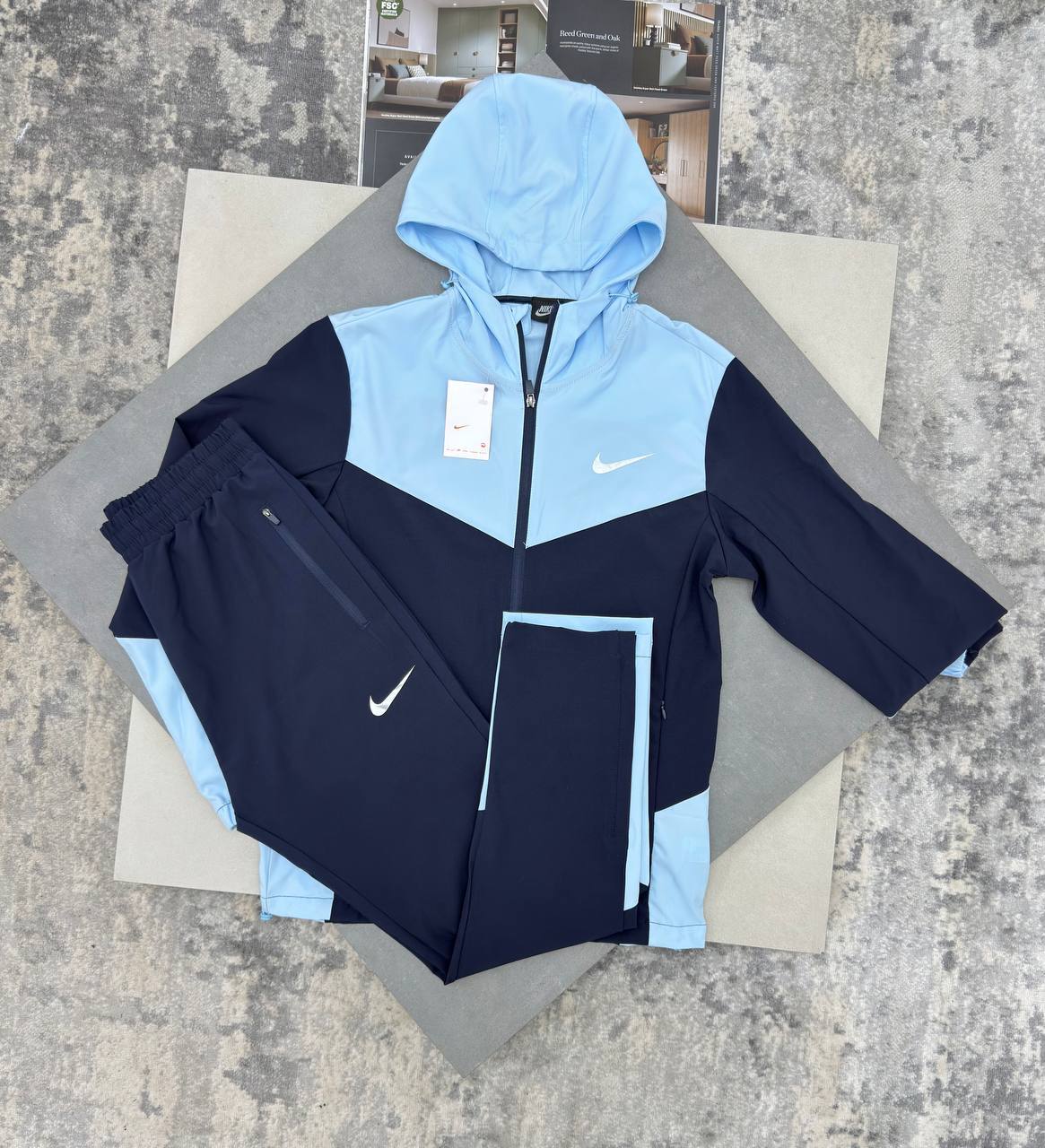Nike Repel Miler Windrunner Tracksuit Men's in Light Blue/Navy Color Reps Sale UK Best Quality AAA Replica