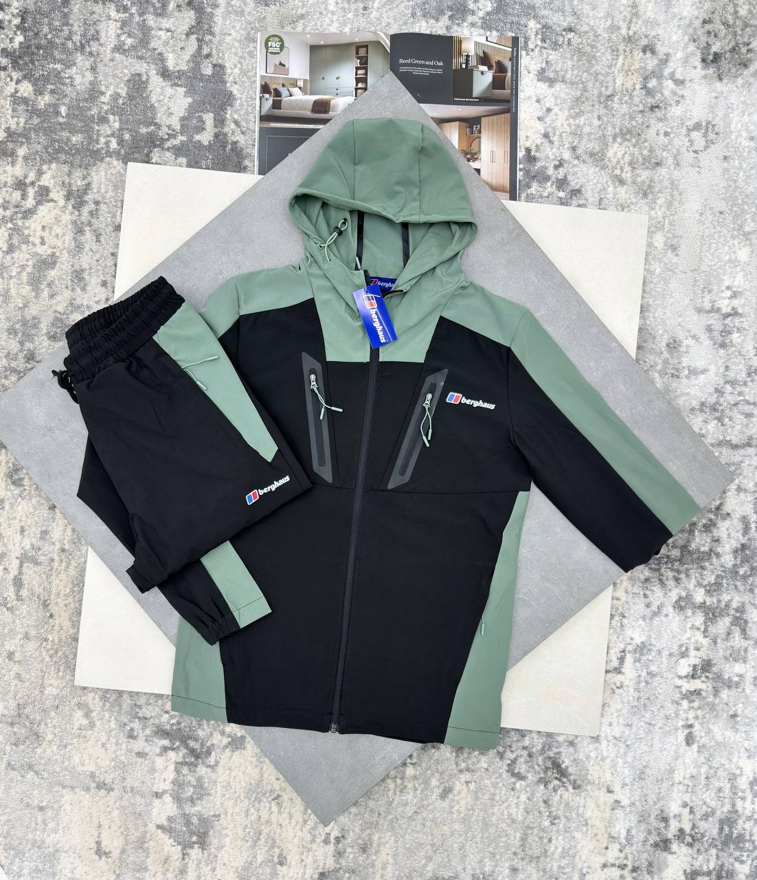 Berghaus Intervale Tech Tracksuits Mens in Green/Black Color Reps Sale UK Best Quality AAA Replica