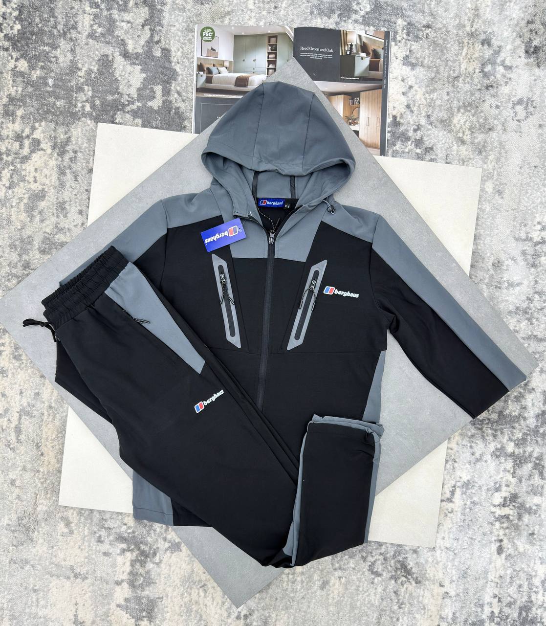 Berghaus Intervale Tech Tracksuits Mens in Dark Grey/Black Color Reps Sale UK Best Quality AAA Replica
