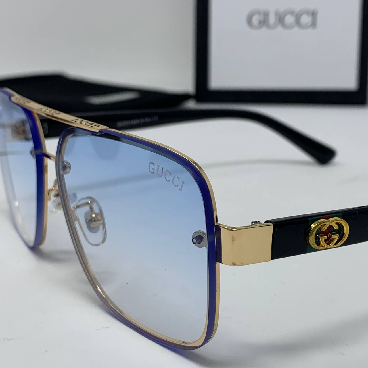 Gucci Square Rimless Metal Sunglasses Men's Women's Reps Sale UK Best Quality AAA Replica