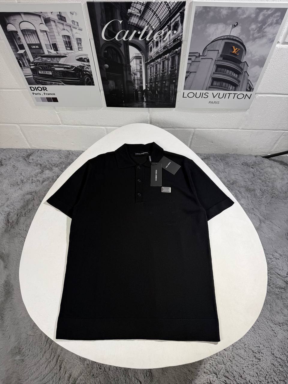Dolce & Gabbana Rectangular Logo Metal Piqué Polo Shirts Men's in Different Colors Reps UK Best Sale Quality AAA Replica