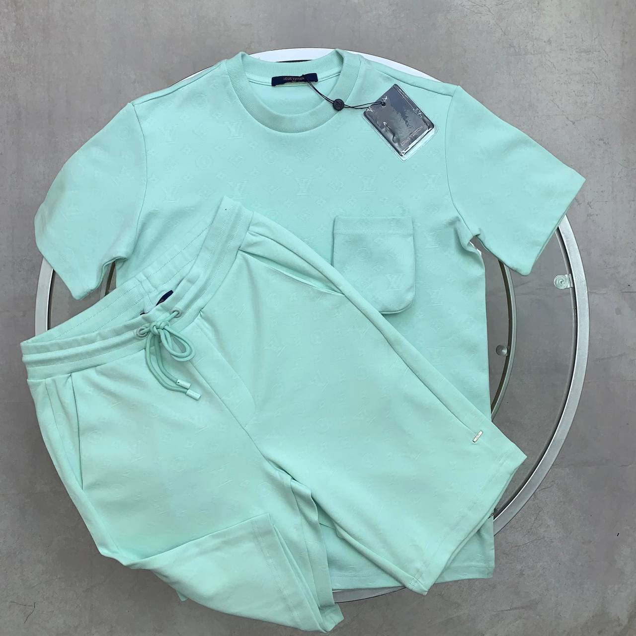 Louis Vuitton Monogram 3D Pocket Men's T-Shirts & Shorts Set in Different Colors Reps Sale UK Best Quality AAA Replica