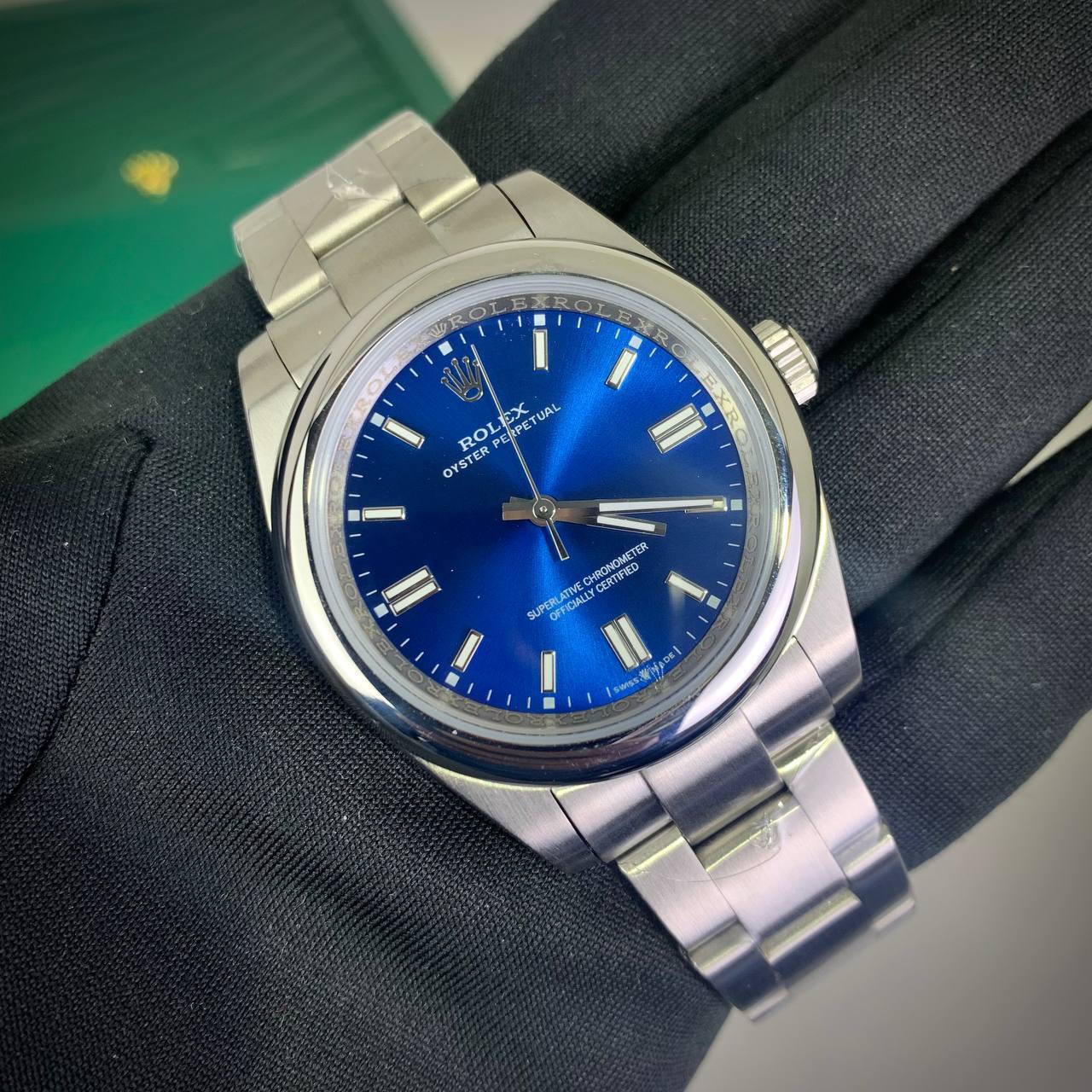 Rolex Oyster Perpetual 126000 Men's Watch Blue Dial Reps Sale UK Best Quality AAA Replica