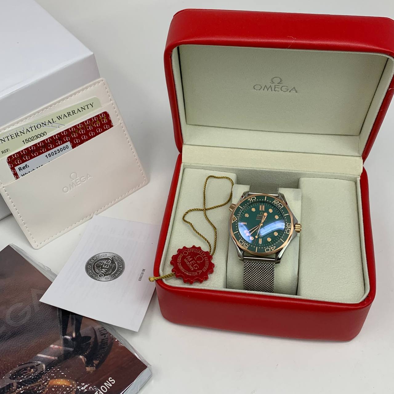 Omega Seamaster Diver Co-Axial Master Chronometer Green/Golden Dial  210.90.42.20.10.001 Men's Watch Reps UK Best Quality Sale AAA Replica