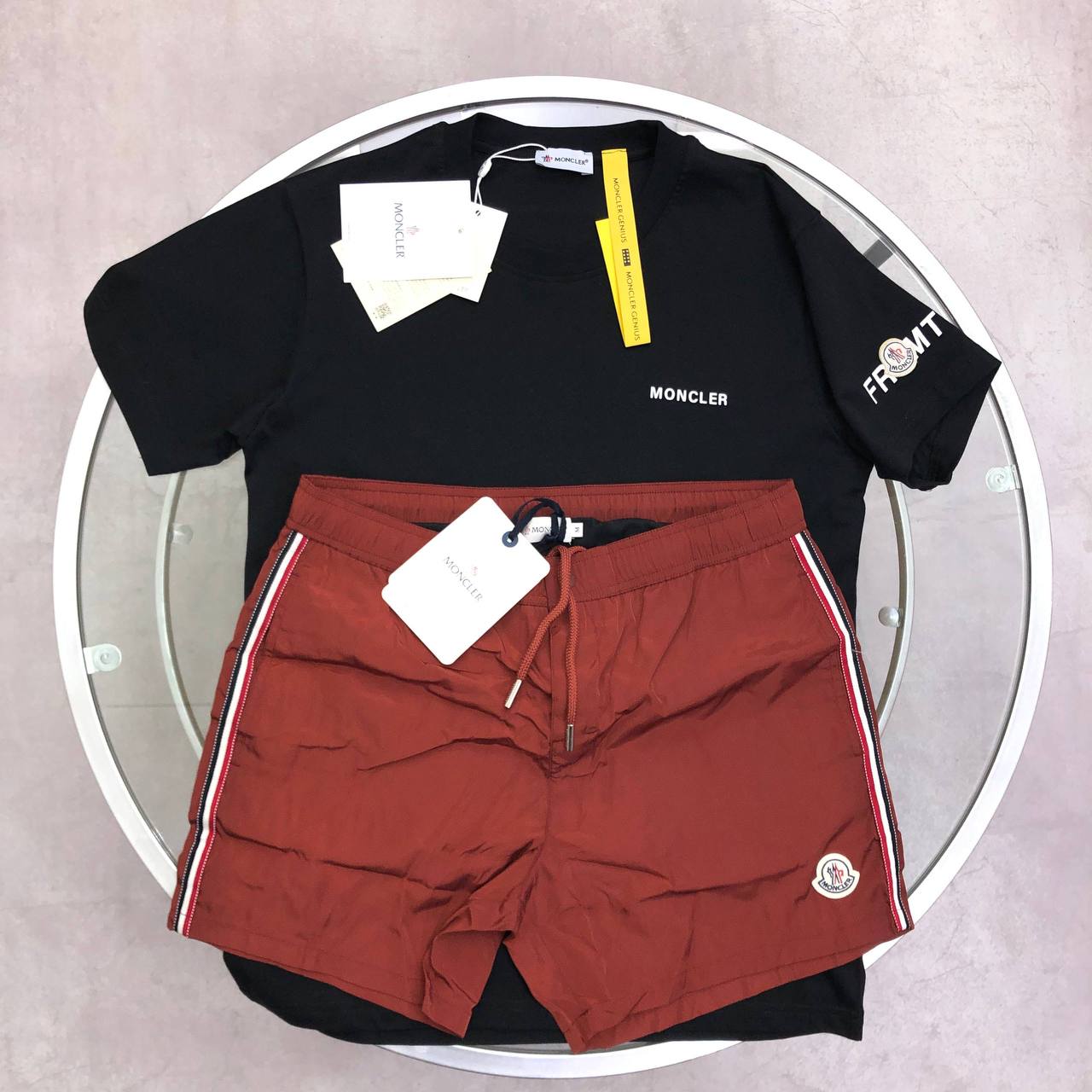 Moncler Genius x Fragment Short Sleeve T-Shirts & Shorts Set in Different Colors Men's Women's Reps Sale UK Best Quality Replica