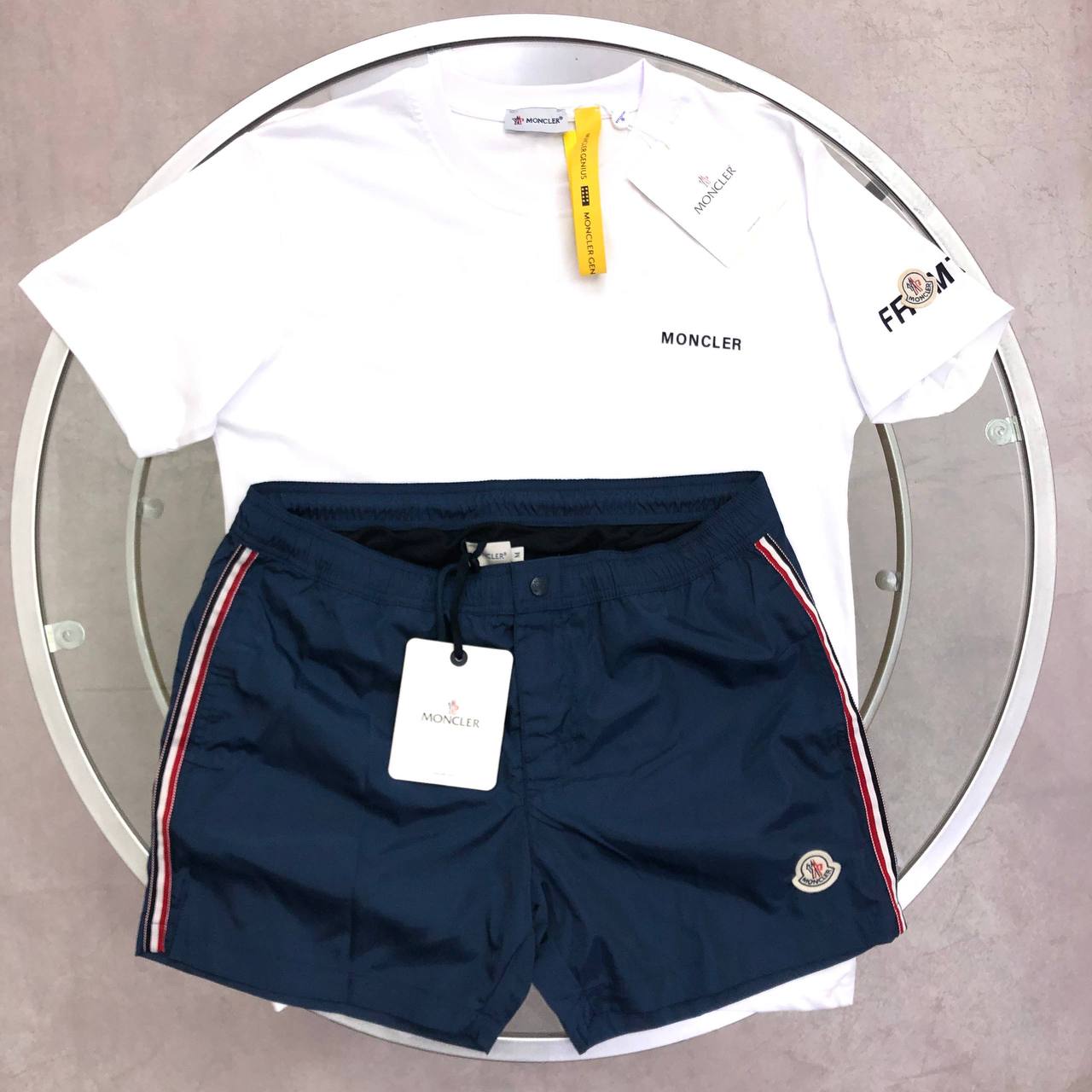 Moncler Genius x Fragment Short Sleeve T-Shirts & Shorts Set in Different Colors Men's Women's Reps Sale UK Best Quality Replica