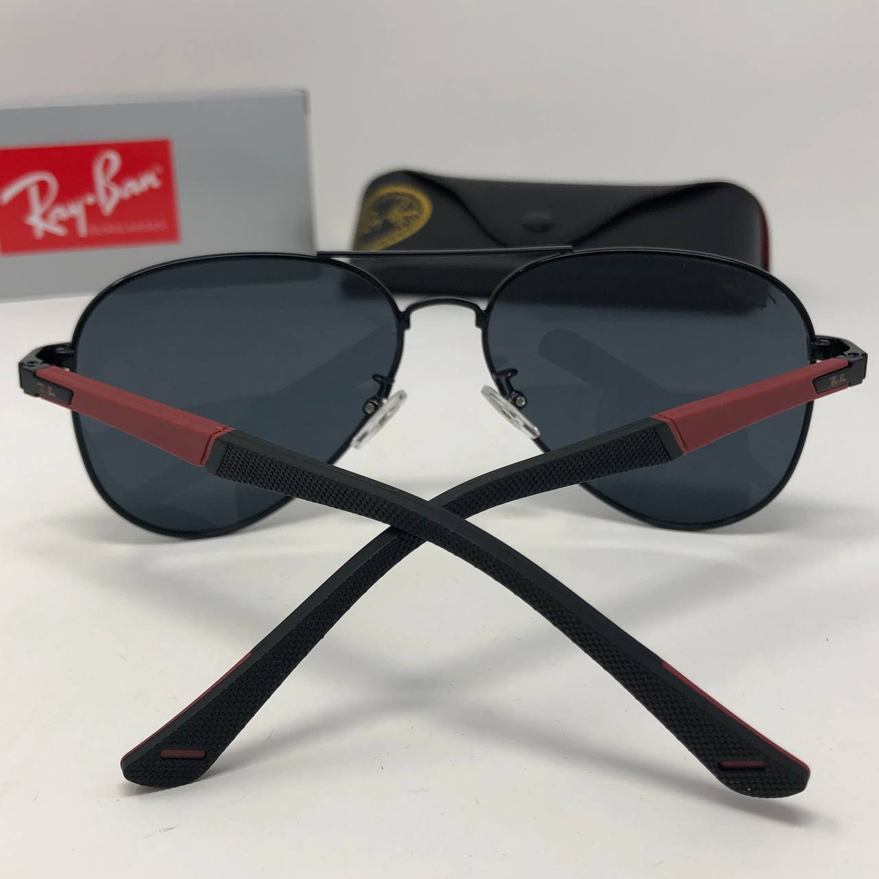 Ray Ban RB8313M Scuderia Ferrari Collection Aviator Black Frame Sunglasses Men's Women's Reps Sale UK Best Quality Sale AAA Replica