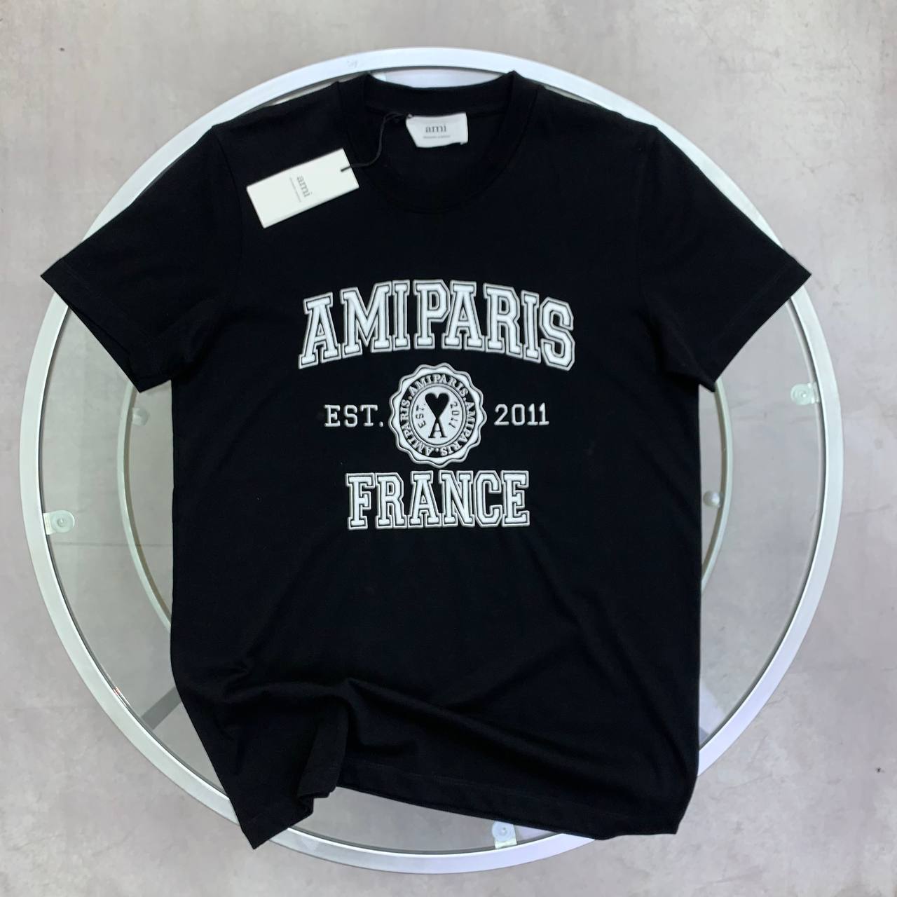 Ami Paris Logo Short Sleeves T-Shirts HTS008726 Men's Women's in 2 Colors Reps Sale UK Best Quality AAA Replica