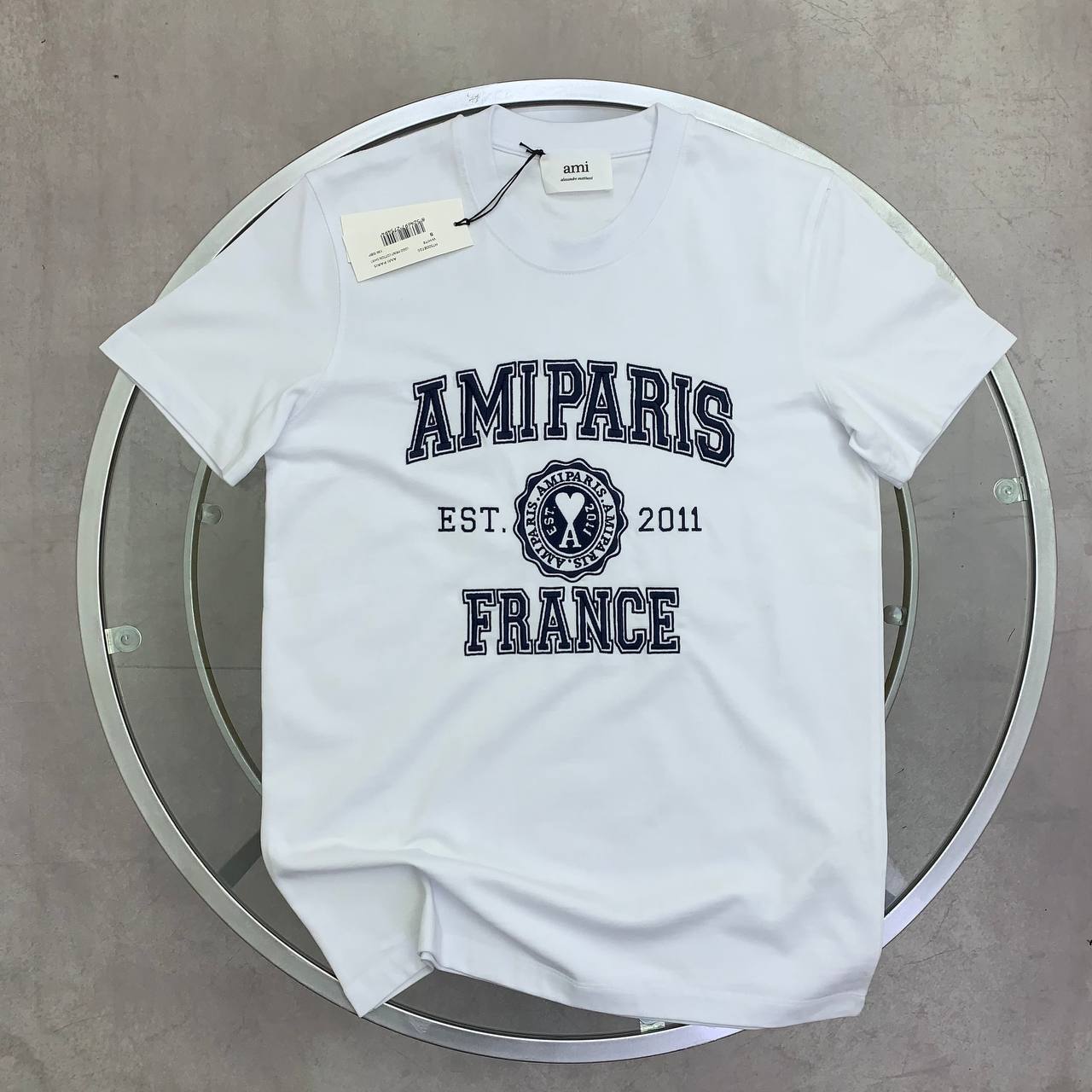 Ami Paris Logo Short Sleeves T-Shirts HTS008726 Men's Women's in 2 Colors Reps Sale UK Best Quality AAA Replica