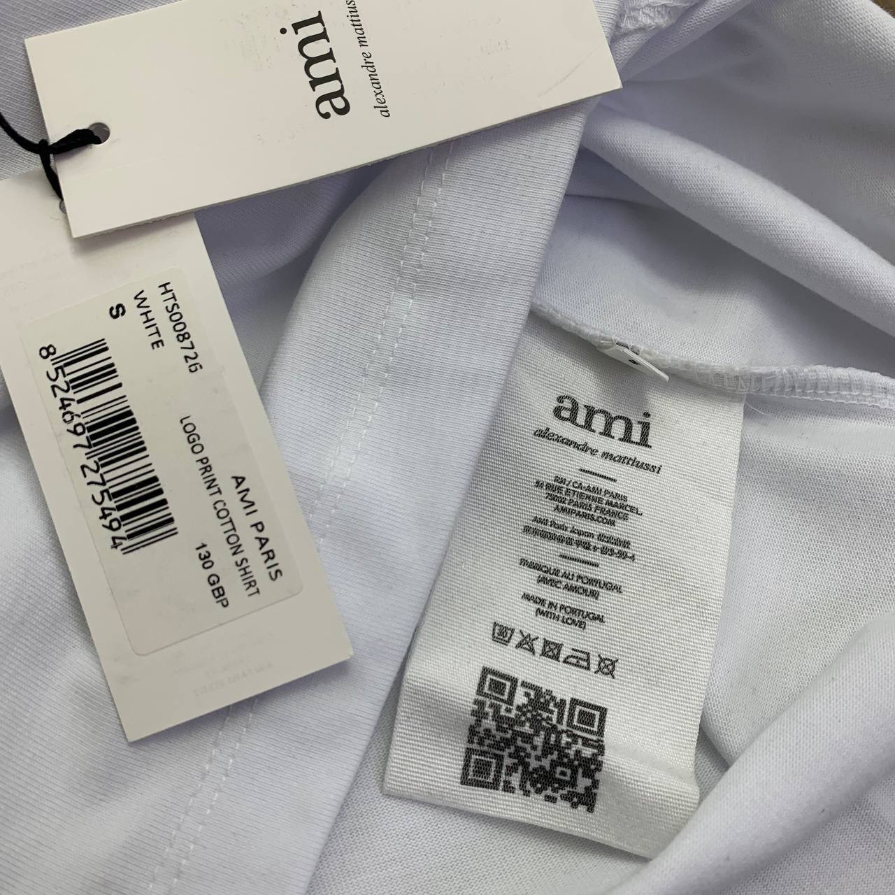 Ami Paris Logo Short Sleeves T-Shirts HTS008726 Men's Women's in 2 Colors Reps Sale UK Best Quality AAA Replica